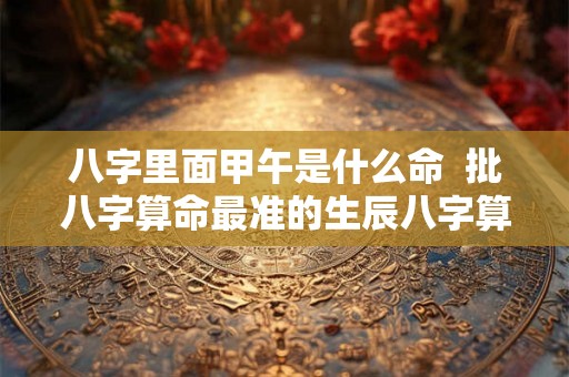 八字里面甲午是什么命  批八字算命最准的生辰八字算命