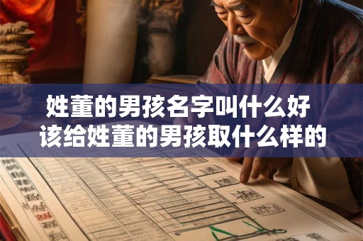 姓董的男孩名字叫什么好 该给姓董的男孩取什么样的好名字