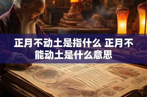 正月不动土是指什么 正月不能动土是什么意思 正月不动土是指什么 正月不能动土是什么意思