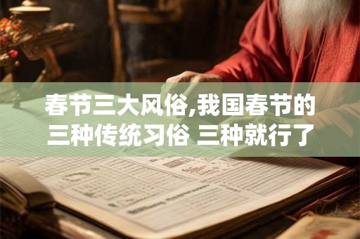 春节三大风俗,我国春节的三种传统习俗 三种就行了