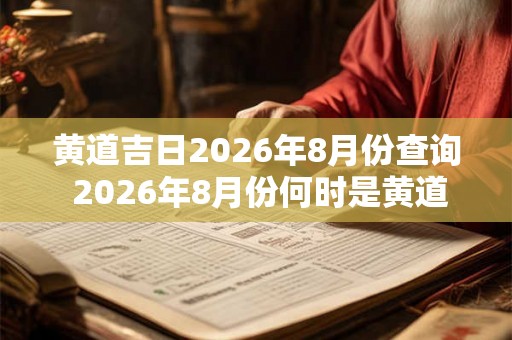 黄道吉日2026年8月份查询 2026年8月份何时是黄道吉日