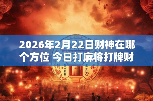 2026年2月22日财神在哪个方位 今日打麻将打牌财运方位