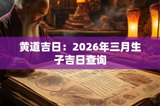 黄道吉日：2026年三月生子吉日查询
