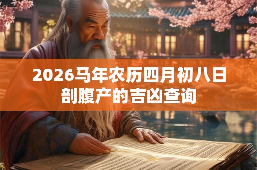 2026马年农历四月初八日剖腹产的吉凶查询 2026马年农历四月初八日剖腹产的吉凶查询