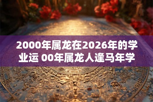 2000年属龙在2026年的学业运 00年属龙人逢马年学习好不好