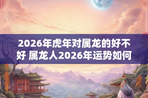 2026年虎年对属龙的好不好 属龙人2026年运势如何