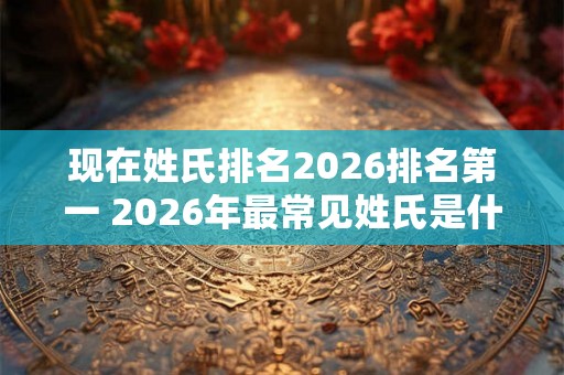 现在姓氏排名2026排名第一 2026年最常见姓氏是什么