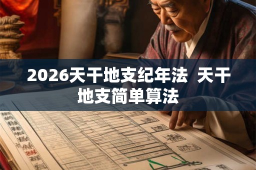 2026天干地支纪年法  天干地支简单算法
