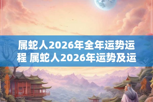 属蛇人2026年全年运势运程 属蛇人2026年运势及运程每月运程
