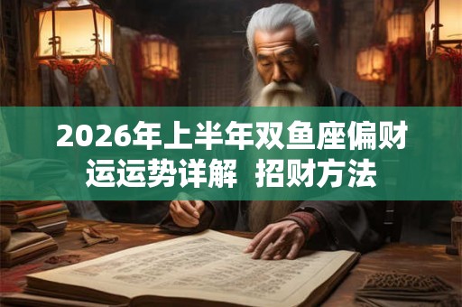 2026年上半年双鱼座偏财运运势详解 招财方法 2026年上半年双鱼座偏财运运势详解 招财方法