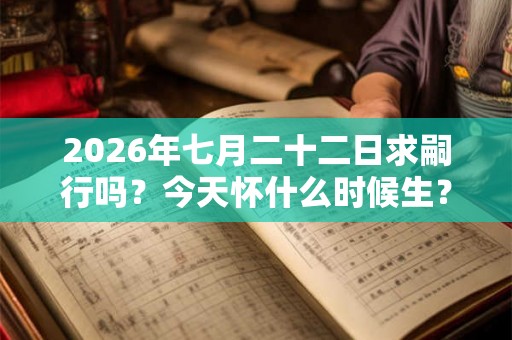 2026年七月二十二日求嗣行吗？今天怀什么时候生？
