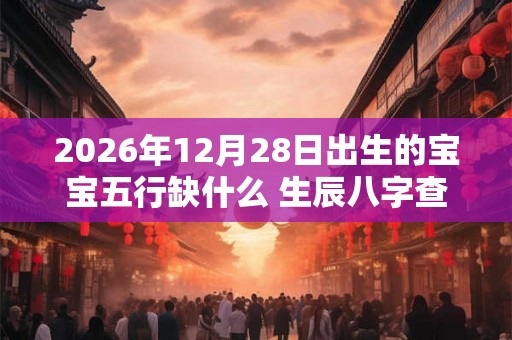 2026年12月28日出生的宝宝五行缺什么 生辰八字查询
