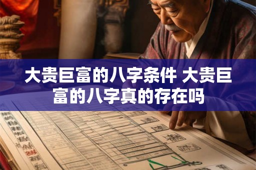 大贵巨富的八字条件 大贵巨富的八字真的存在吗