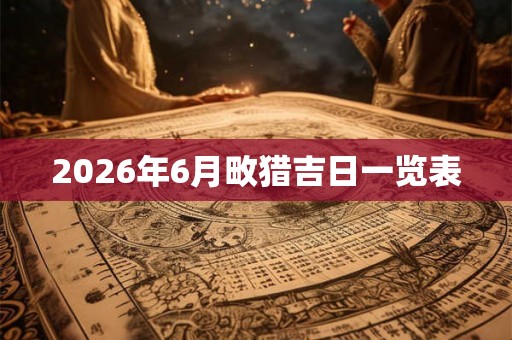 2026年6月畋猎吉日一览表 2026年6月畋猎吉日一览表