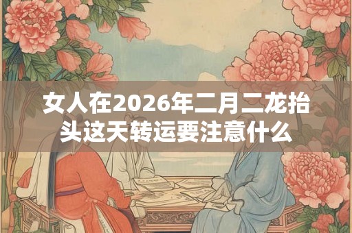 女人在2026年二月二龙抬头这天转运要注意什么