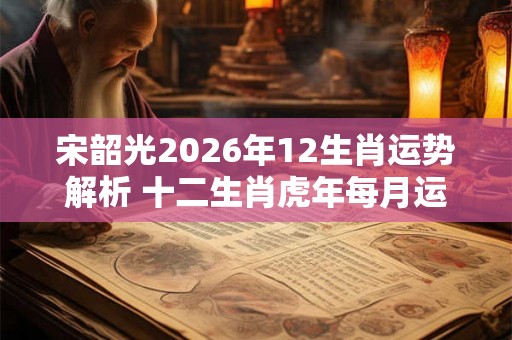 宋韶光2026年12生肖运势解析 十二生肖虎年每月运程