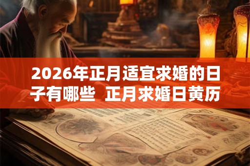 2026年正月适宜求婚的日子有哪些  正月求婚日黄历查询