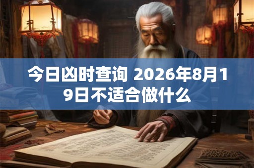 今日凶时查询 2026年8月19日不适合做什么