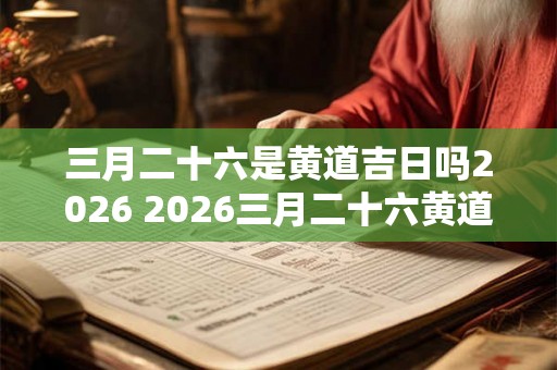 三月二十六是黄道吉日吗2026 2026三月二十六黄道吉日