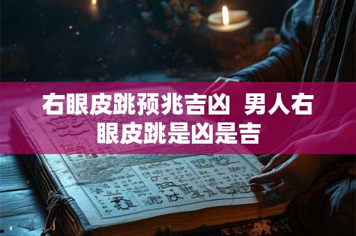 右眼皮跳预兆吉凶  男人右眼皮跳是凶是吉