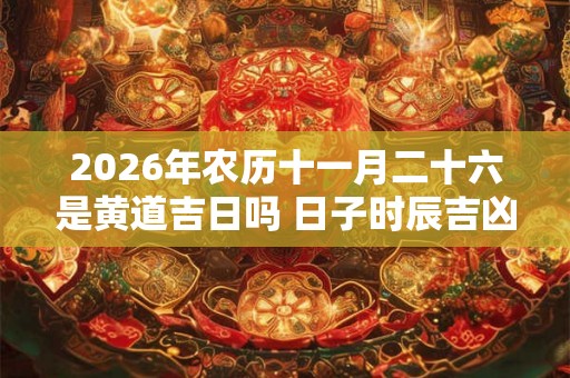 2026年农历十一月二十六是黄道吉日吗 日子时辰吉凶