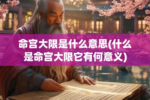 命宫大限是什么意思(什么是命宫大限它有何意义)