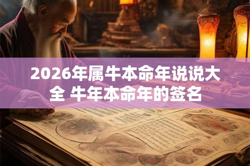 2026年属牛本命年说说大全 牛年本命年的签名