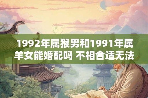 1992年属猴男和1991年属羊女能婚配吗 不相合适无法理解