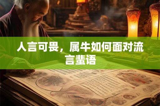人言可畏，属牛如何面对流言蜚语
