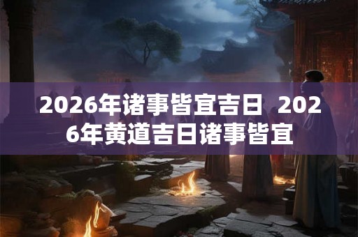 2026年诸事皆宜吉日  2026年黄道吉日诸事皆宜