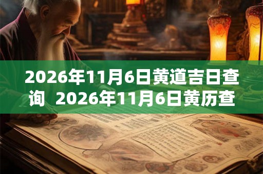 2026年11月6日黄道吉日查询  2026年11月6日黄历查询