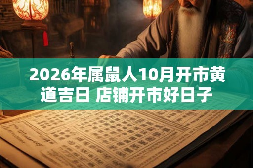 2026年属鼠人10月开市黄道吉日 店铺开市好日子