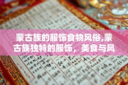 蒙古族的服饰食物风俗,蒙古族独特的服饰，美食与风俗