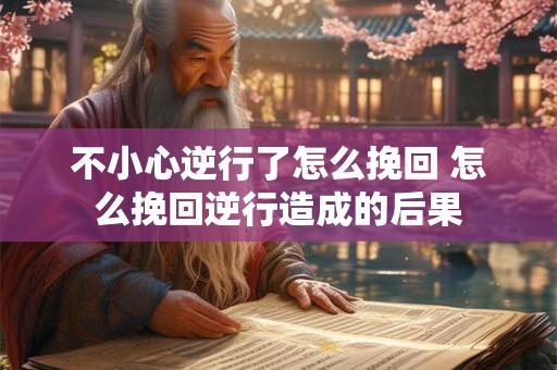 不小心逆行了怎么挽回 怎么挽回逆行造成的后果