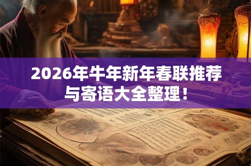 2026年牛年新年春联推荐与寄语大全整理! 2026年牛年新年春联推荐与寄语大全整理!