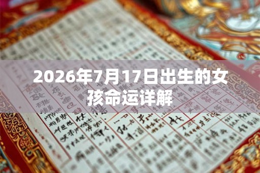 2026年7月17日出生的女孩命运详解