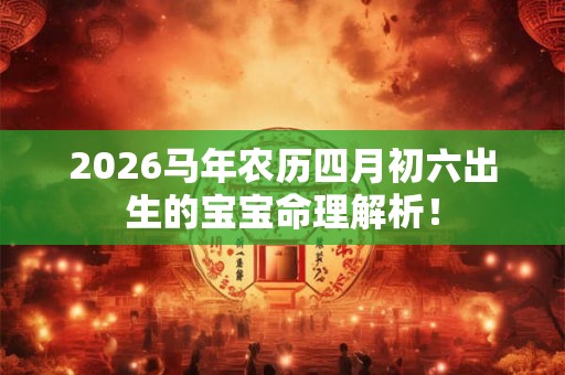 2026马年农历四月初六出生的宝宝命理解析！