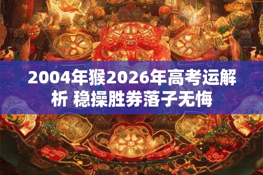 2004年猴2026年高考运解析 稳操胜券落子无悔