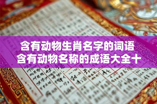 含有动物生肖名字的词语 含有动物名称的成语大全十二生肖 含有动物生肖名字的词语 含有动物名称的成语大全十二生肖