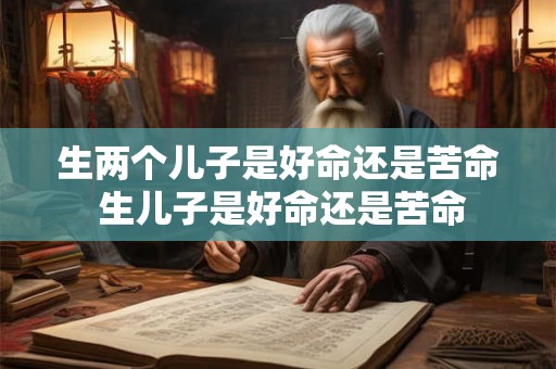 生两个儿子是好命还是苦命 生儿子是好命还是苦命