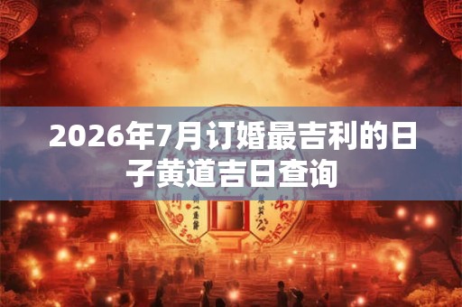 2026年7月订婚最吉利的日子黄道吉日查询 2026年7月订婚最吉利的日子黄道吉日查询