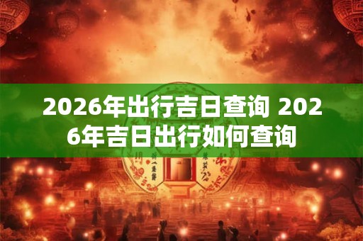 2026年出行吉日查询 2026年吉日出行如何查询