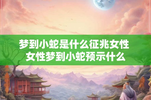 梦到小蛇是什么征兆女性 女性梦到小蛇预示什么 梦到小蛇是什么征兆女性 女性梦到小蛇预示什么