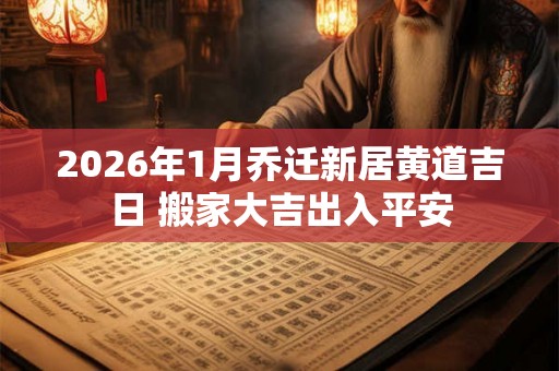 2026年1月乔迁新居黄道吉日 搬家大吉出入平安