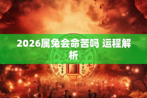 2026属兔会命苦吗 运程解析