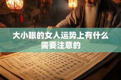 大小眼的女人运势上有什么需要注意的