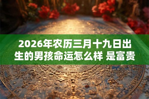 2026年农历三月十九日出生的男孩命运怎么样 是富贵命吗