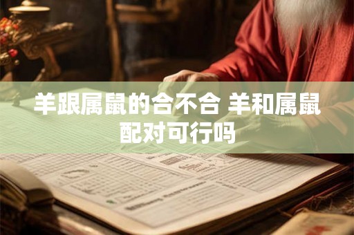 羊跟属鼠的合不合 羊和属鼠配对可行吗