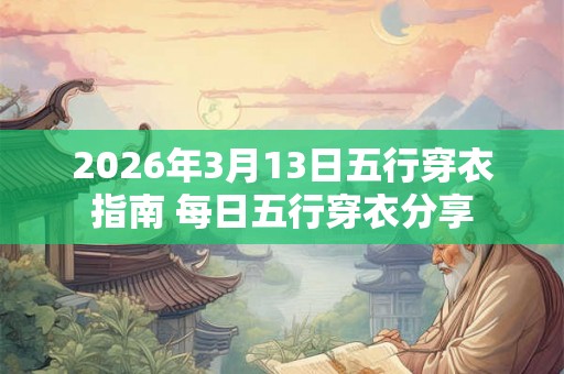 2026年3月13日五行穿衣指南 每日五行穿衣分享
