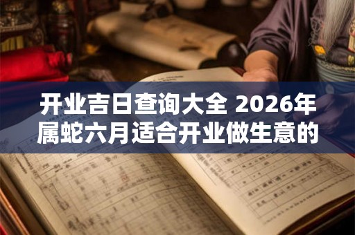 开业吉日查询大全 2026年属蛇六月适合开业做生意的日子